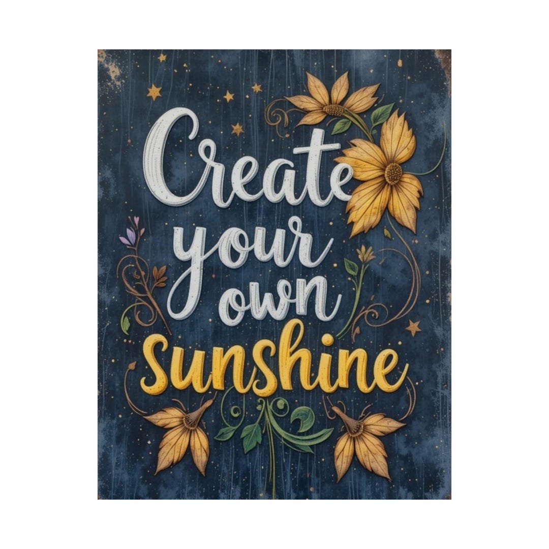 Create Your Own Sunshine Poster | Satin Poster, Floral Typographic Wall ...