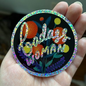Badass Frau [Glitzer Edition] | Ermächtigender feministischer wasserfester Sticker