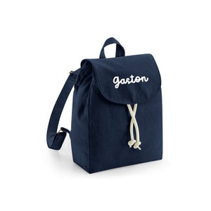 Sac à dos enfant bleu marine personnalisé au prénom