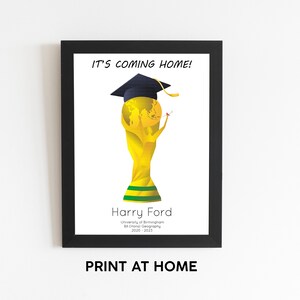 Stampa di laurea digitale, regalo di laurea, stampa di laurea personalizzata, laurea personalizzata, regalo per lui, calcio, calcio, coppa del mondo