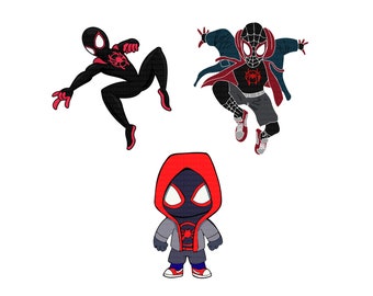 Spiderman, Spider Verse, Miles Morales Design | SVG EPS PNG Instant Digital Download Clipart Vector Outline Stencil Layered