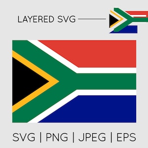 Drapeau de l'Afrique du Sud, drapeau de l'Union européenne, drapeau de l'Union Jack | SVG EPS PNG Jpeg Téléchargement numérique instantané Clipart vectoriel contour pochoir en couches