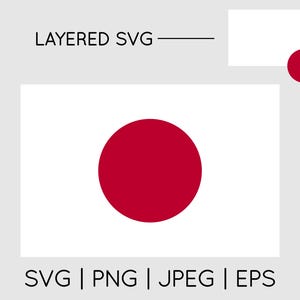 Japan flag | SVG EPS PNG Instant Digital Download Clipart Vector Outline Stencil Layered