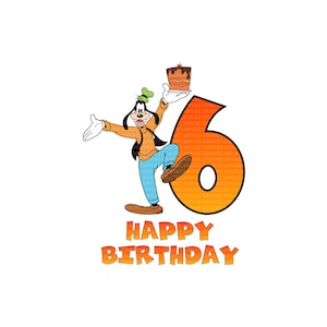 Goofy Birthday Alter Layered SVG & PNG Sofortiger digitaler Download Clipart Vektor Umriss Schablone