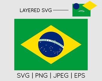 ブラジル国旗 色別レイヤー | svg png dxf eps pdf | ベクター