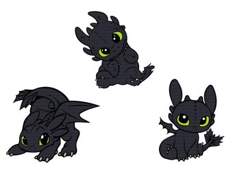 Dragón, Desdentado / En capas SVG & PNG Descarga digital instantánea Clipart Vector Outline Stencil