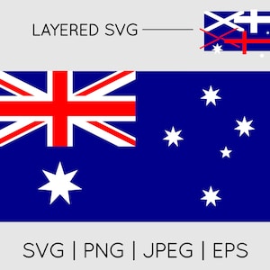 Australia flag | SVG EPS PNG Instant Digital Download Clipart Vector Outline Stencil Layered
