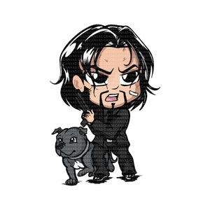Keanu Reeves and Dog Design | SVG EPS PNG Instant Digital Download Clipart Vector Outline Stencil Layered