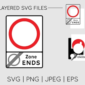 UK blanco snelheidslimietbord | SVG PNG EPS dxf Instant Digitale Download | Op maat, doe-het-zelf, straat, auto, verjaardag