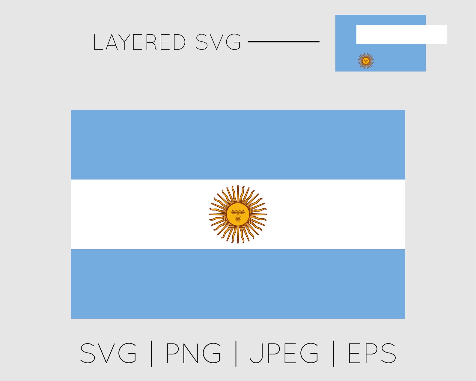 Argentina Flag | SVG EPS PNG Instant Digital Download Clipart Vector ...