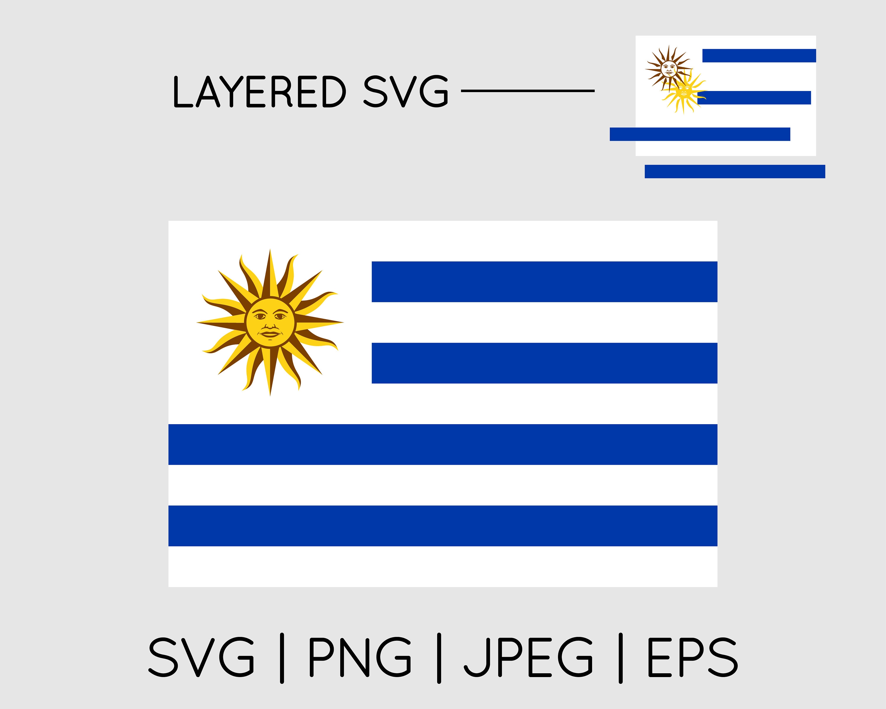 Uruguay Flag | SVG EPS PNG Jpeg Instant Digital Download Clipart Vector ...