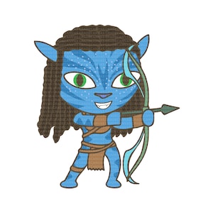 Avatar Neytiri Kiri Jake | SVG PNG EPS Instant Digital Download Clipart Vector Outline Stencil