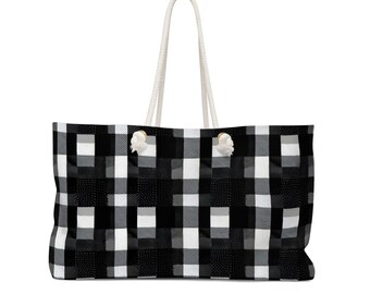 Weekender Bag - BW Checkerboard