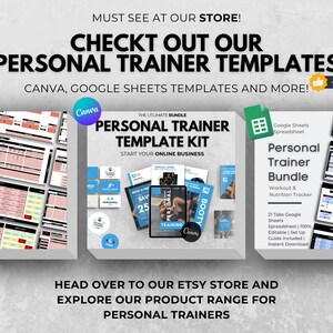 Customizable Workout Program Canva Template – Personal Trainer Fitness ...