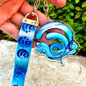 Genshin Inspired Elemental Keychain Lanyards