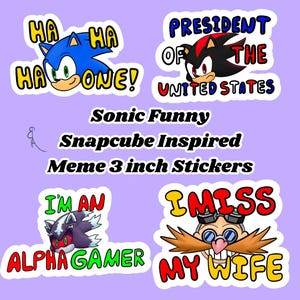 Sonic Snapcube Inspired Fan art Stickers - Sonic Eggman Shadow Knuckles Blaze Silver Tails Amy Rouge Black Doom Mephiles