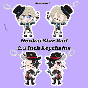 HSR Honkai Star Rail Acrylic Keychains Boothill Aventurine Penacony 2.5 Inch Charms Chibi