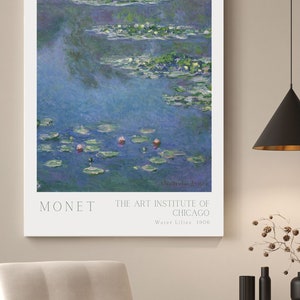 Monet Art Print, Exhibition Poster, Printable Wall Art, Water Lilies, Digital Art, Art Print for Home, Office Art, Wall Decor, Water Lilies