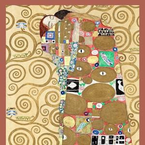 Gustav Klimt Art Print, Exhibition Poster, Fine Wall Art, Couple gift, Anniversary, Art Print for Home, Wall Decor, Print, &quot;Fulfillment&quot;