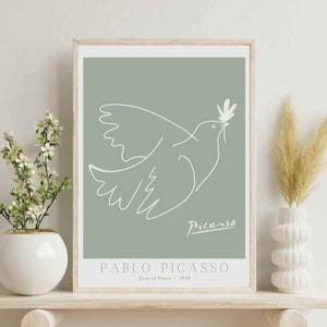Pablo Picasso, Art Print, Exhibition Poster, Printable Wall Art, Office Decor, Digital Art, Art Print for Home, Wall Decor, Dove of Peace