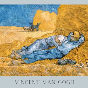 Van Gogh Art Print, Exhibition Poster, Fine Wall Art, Office Art, Art Print for Home, Wall Decor, Print, "the Siesta"