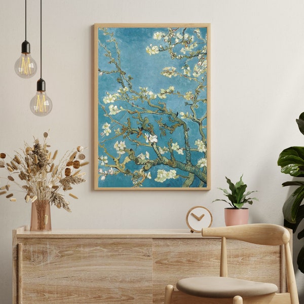 Van Gogh Art Print, Affiche d’exposition, Art mural imprimable, Fleur d’amandier, Art numérique, Impression d’art pour la maison, Décoration murale, Fleur d’amandier