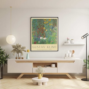 Gustav Klimt Art Print, plakat wystawowy, drukowana sztuka ścienna, sztuka cyfrowa, wydruk artystyczny do domu, dekoracja ścienna, „Ogród”