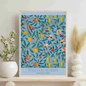 William Morris Art Print, Exhibition Poster, Printable Wall Art, Morris Pattern, Digital Art, Art Print for Home, Wall Decor, Four Fruits