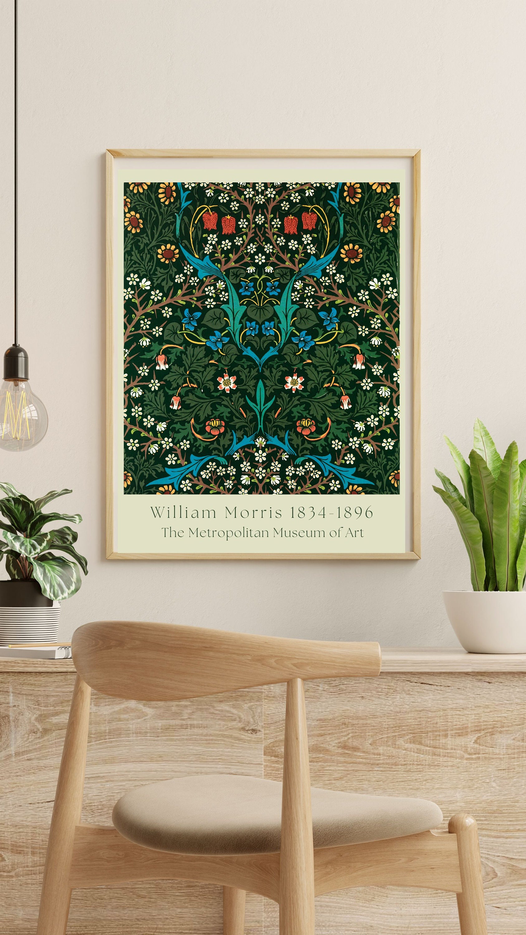 William Morris Art Print, Exhibition Poster, Printable Wall Art, Morris Pattern, Digital Art, Art Print for Home, Wall Decor, Poster, Tulip