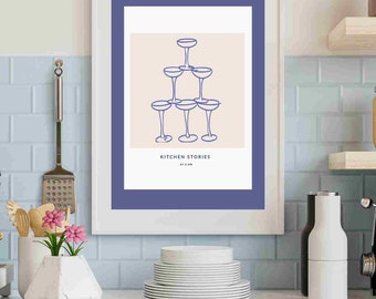 Champagne Toast, Wine Art, Poster, Printable Wall Art, Dining, Digital Download, Home decor, Wall Decor, digital Print, "Cheers"