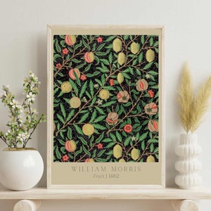 William Morris Art Print, Exhibition Poster, Printable Wall Art, Morris Pattern, Digital Art, Art Print for Home, Wall Decor, Fruit