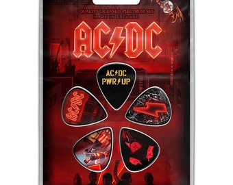 ACDC Set - Pwr Up - offizielles lizenziertes Merchandise-Gitarren-Plektrum-Set