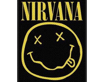 Nirvana - Smiley - offizielles lizenziertes Merchandise Sew-On Woven Standard Patch