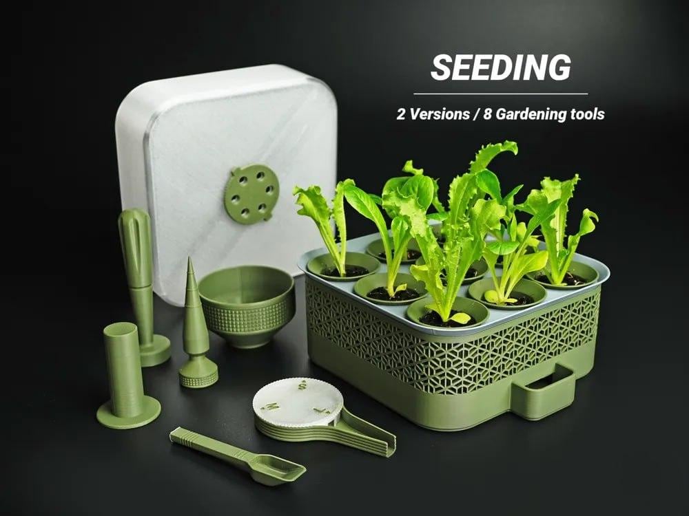 Self-Watering Seed Starter (3x3) – STL Files Digital Files Only