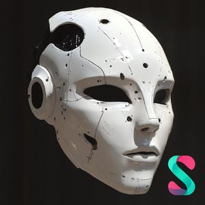 Cyber Mecha Face Mask – 3D Printable STL File (Digital Download)
