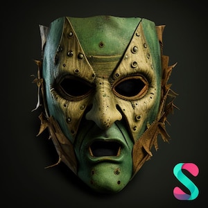 Creepy Leather and Metal Horror Mask – 2 Version 3D Printable STL Files (Digital Download)