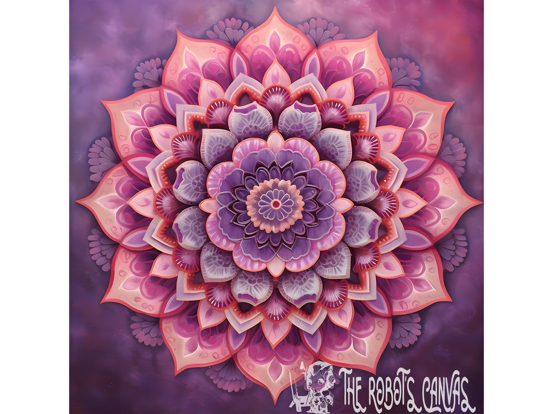 Blossom Harmony Floral Mandala Art Piece, Digital Download Instant Art