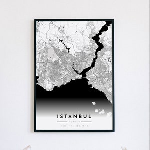 Istanbul Karte Print, Istanbul Stadt, Istanbul Karte Poster, Türkei, City Map Print, schwarz weiß Karte, TR, Türkei Print, Büro Wandkunst