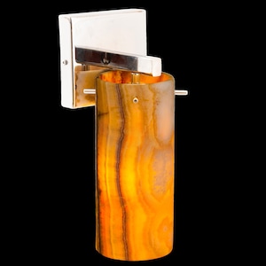 ONYX SCONCE LAMP. Square Metal Plated Fixture. Interior Lighting Design as Home Lighting, Farmhouse Lighting, Natural Stone, Marble lamp.