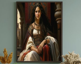 The Courageous Queen Esther ,  Jesus Art, Bible Art, Wall Art , Digital download