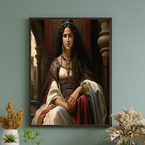 The Courageous Queen Esther ,  Jesus Art, Bible Art, Wall Art , Digital download