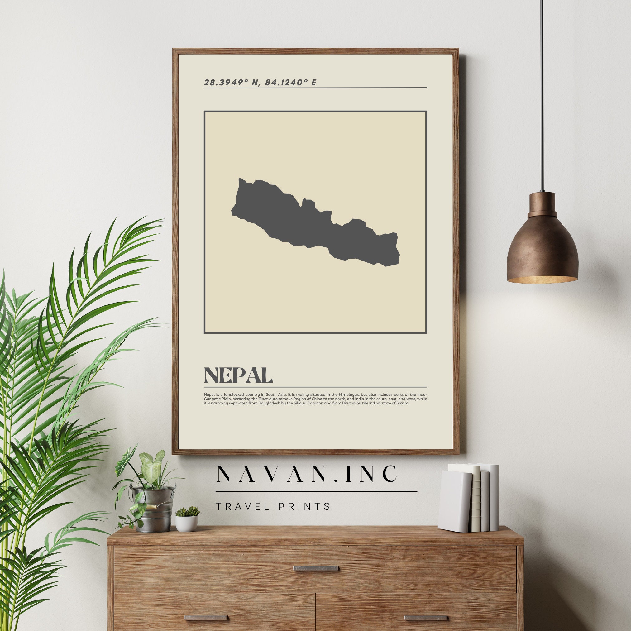 Nepal Map Poster Map of Nepal Art Print Nepal Map Print Travel Etsy