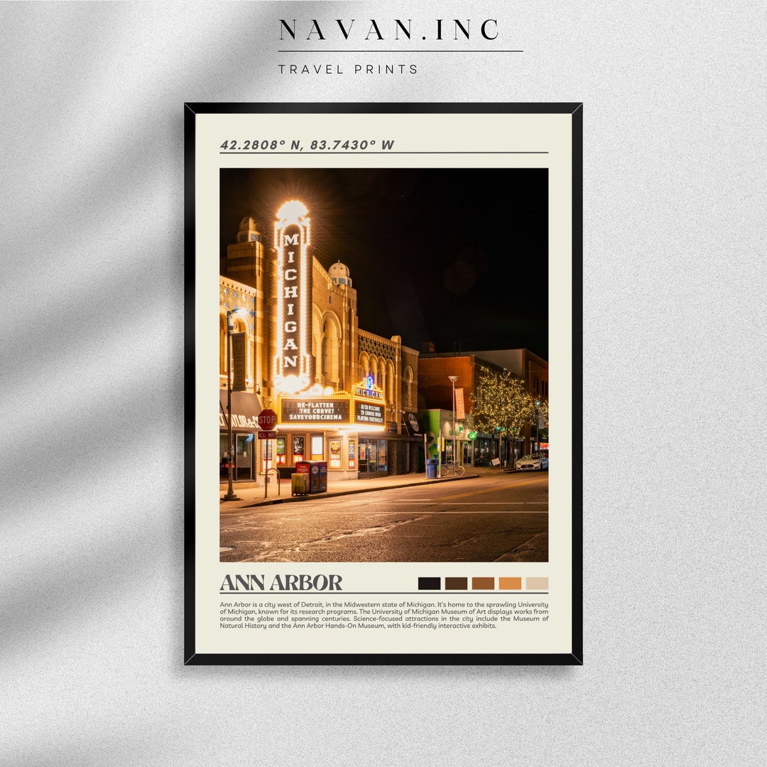 Ann Arbor Print Ann Arbor Poster Ann Arbor Wall Art Ann - Etsy