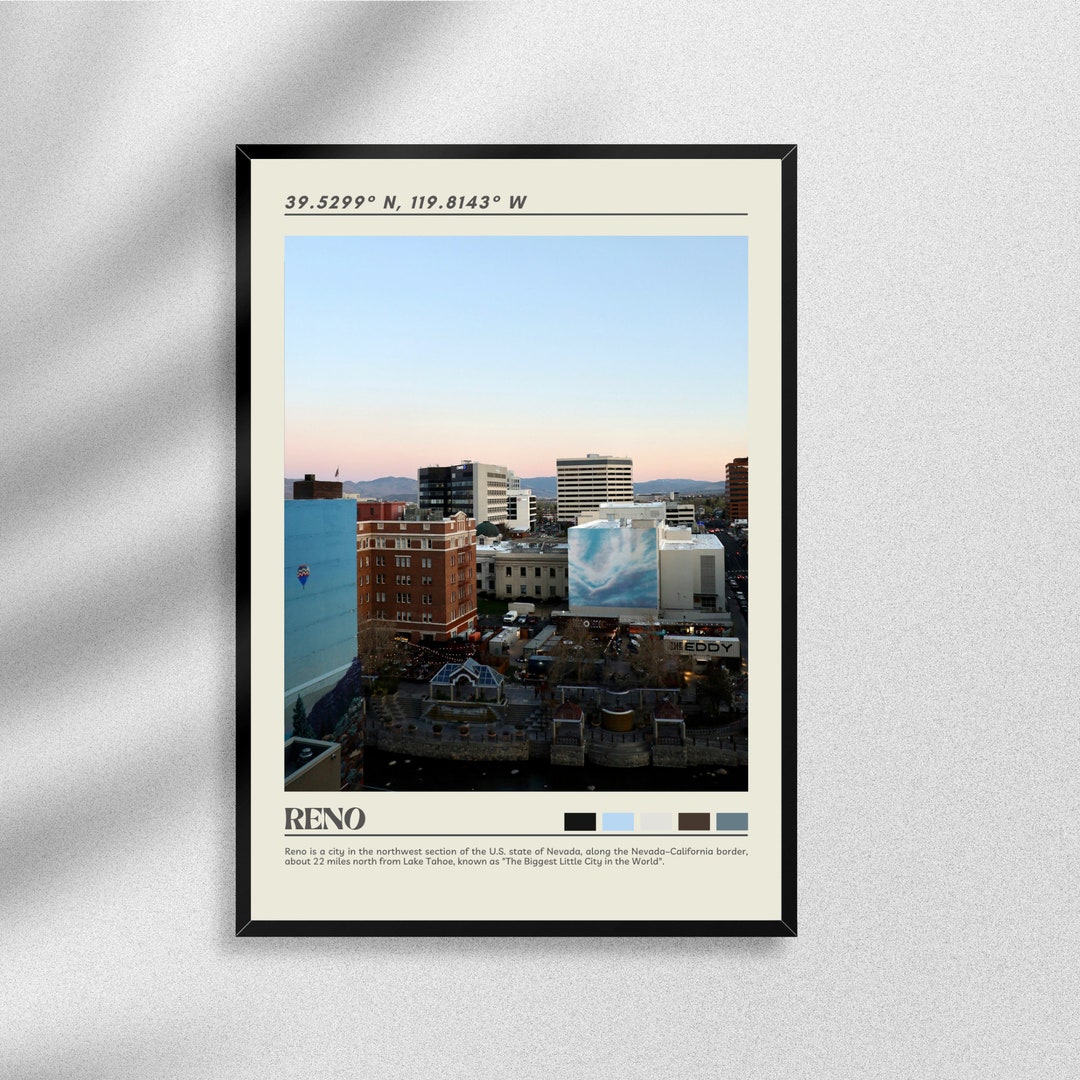 Real Photo, Reno Print, Reno Wall Art, Reno Poster, Reno Photo, Reno