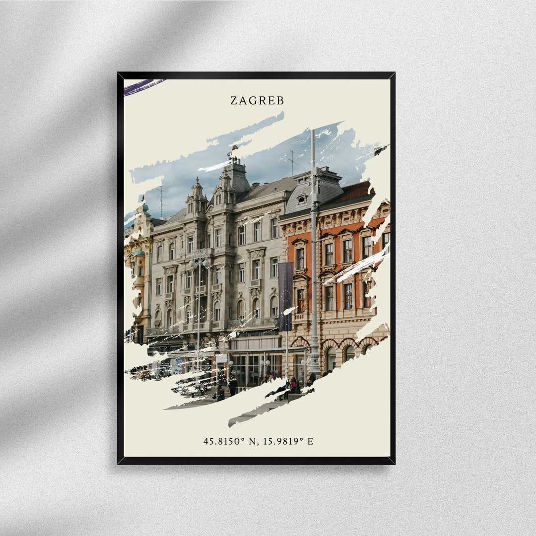 Zagreb Print, Zagreb Poster, Zagreb Wandkunst, Zagreb Reisedruck
