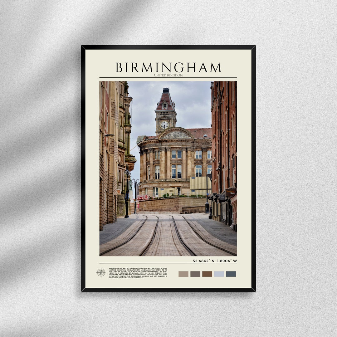 Birmingham Travel Print Birmingham Wall Art Birmingham Home Etsy