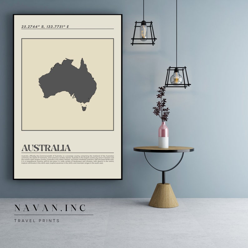 Australien Landkarte Poster A2 (59x42cm) - Detaillierte Wandkarte Von Maps International