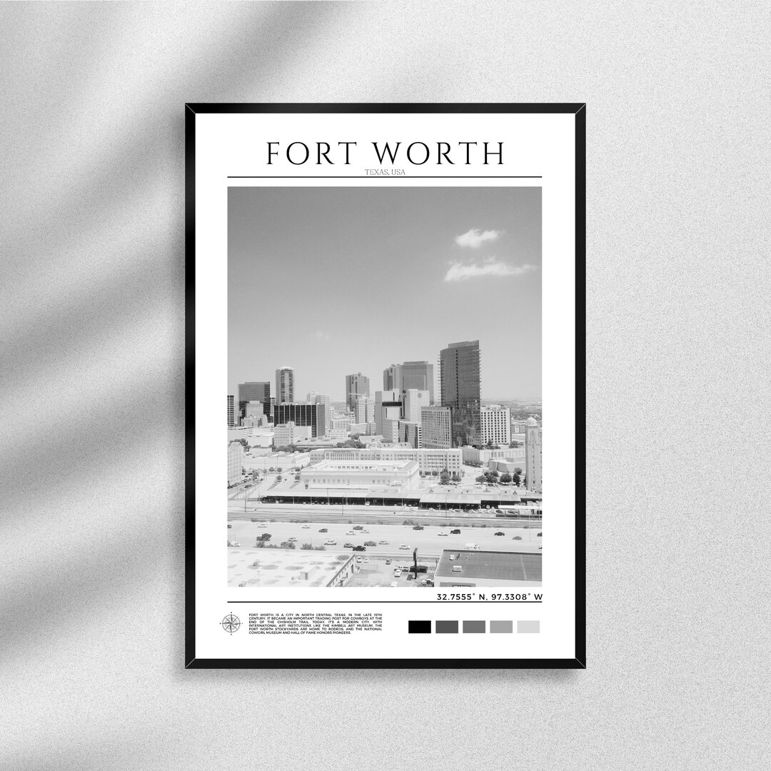 Fort Worth Print Fort Worth Wall Art Fort Worth Poster Fort Etsy