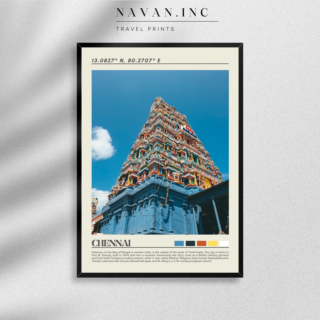 Chennai Print Chennai Poster Chennai Wall Art Chennai Etsy
