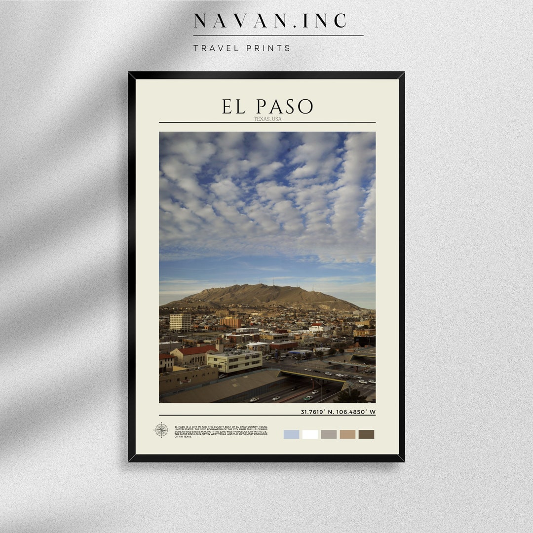El Paso Print El Paso Poster El Paso Wall Art El Paso Etsy
